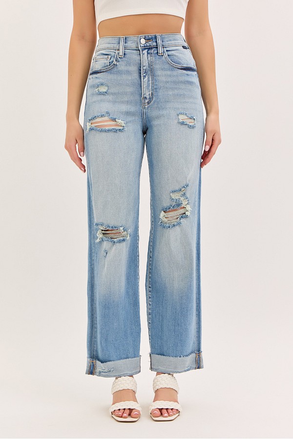 Super High Rise Dad Jean with Cuffed Hem